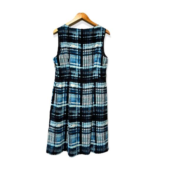 Pendleton Dress Size 12 Sleeveless Sheath Blue Check - Picture 2 of 11